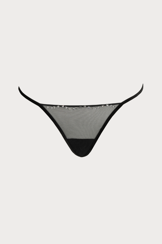 Sarda Chaika Black Sheer Mesh Mini Thong - Naughty Knickers