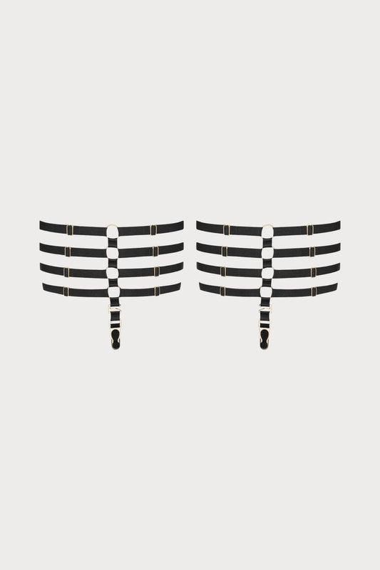Maison Close Chambre Noire Leg Garters Black - Naughty Knickers