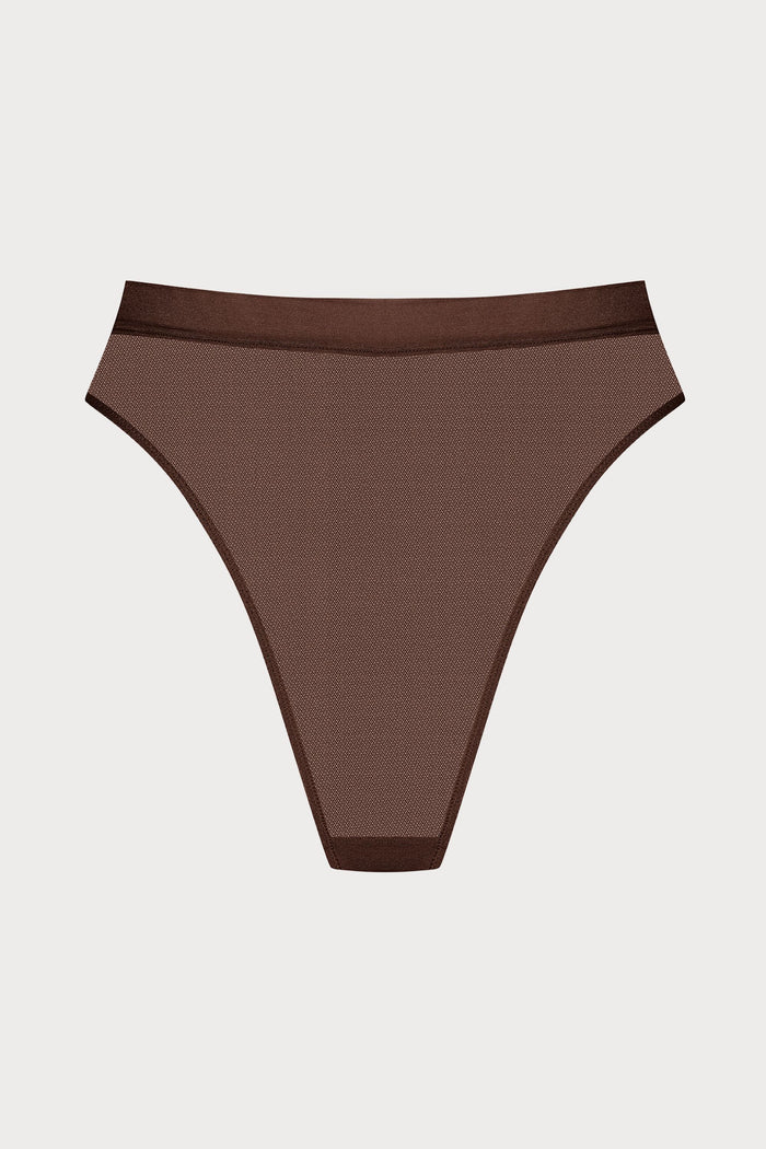 Corps à Corps High Waist Thong Brown