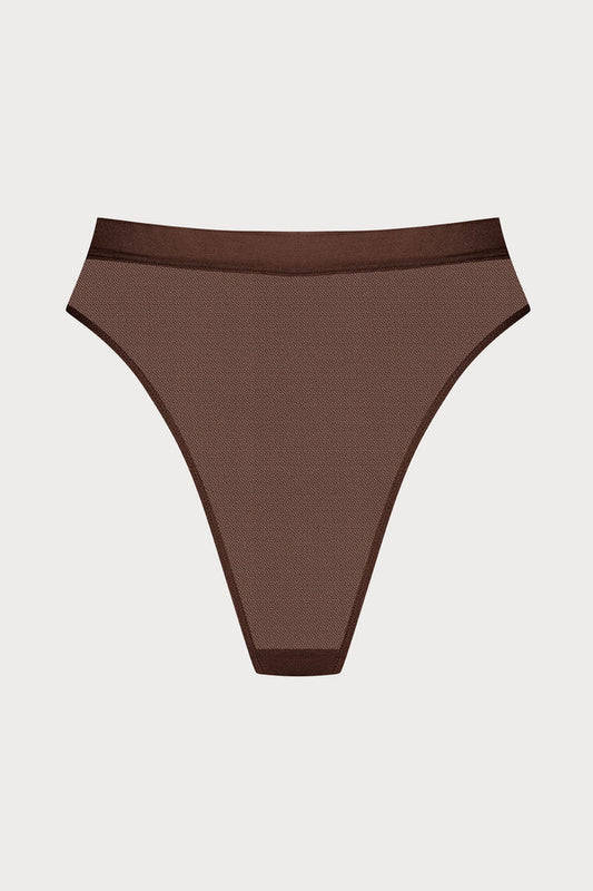 Corps à Corps High Waist Thong Brown