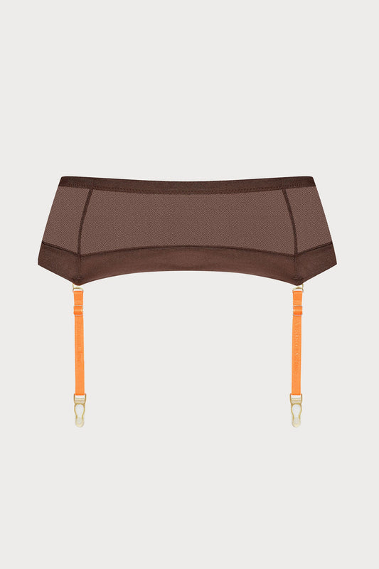 Corps à Corps Suspender Belt Brown/Neon Orange