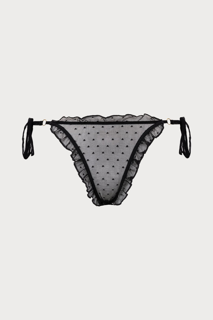 Atelier Amour Coup de Foudre Black Plumetis Tulle Tie-Side Brief - Naughty Knickers