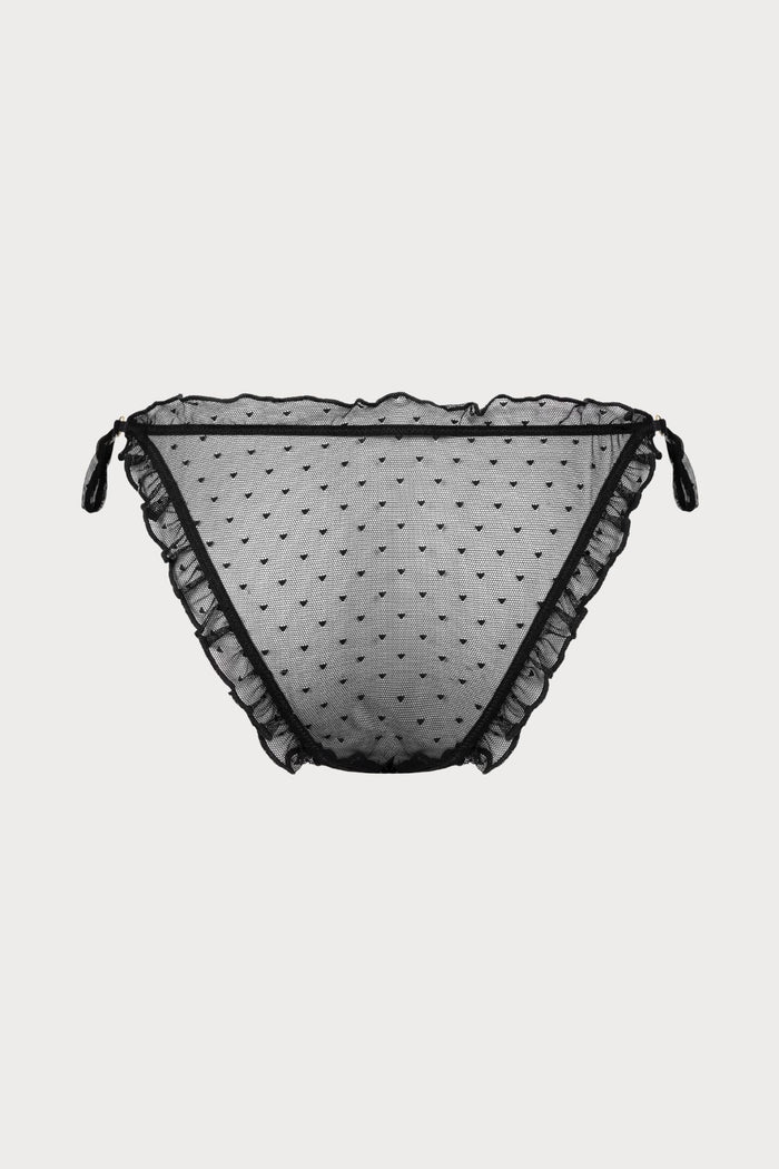 Atelier Amour Coup de Foudre Black Plumetis Tulle Tie-Side Brief - Naughty Knickers