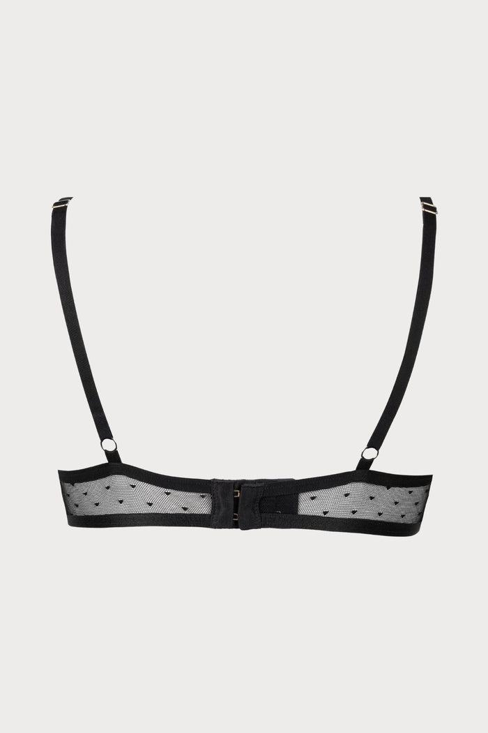 Atelier Amour Coup de Foudre Black Plumetis Tulle Wired Triangle Bra - Naughty Knickers
