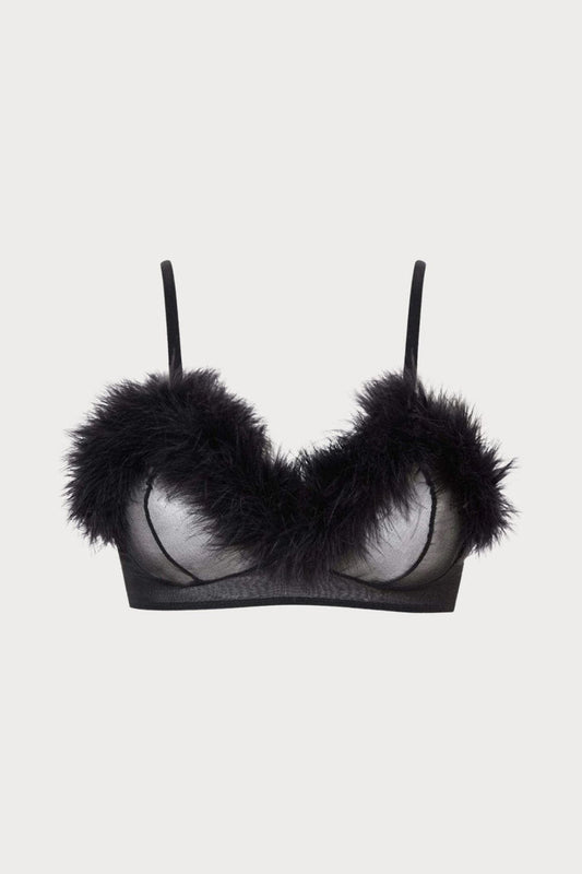 Gilda & Pearl Diana Black Soft Cup Bra, Size L (UK 12-14) - Naughty Knickers