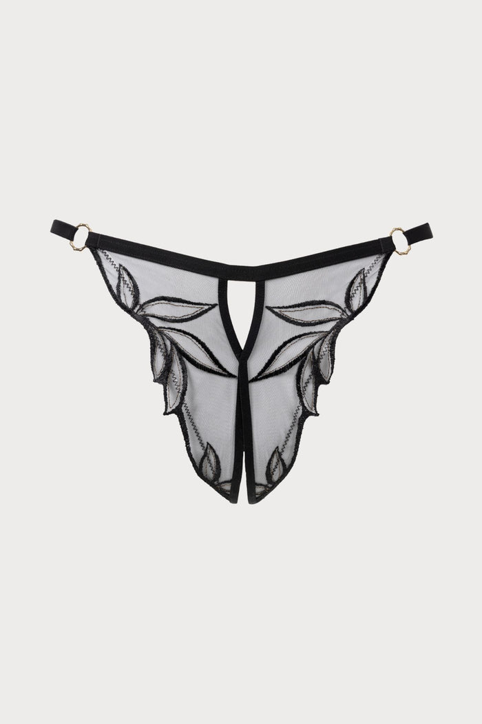 Atelier Amour Dolce Vita Black Open Brief - Naughty Knickers