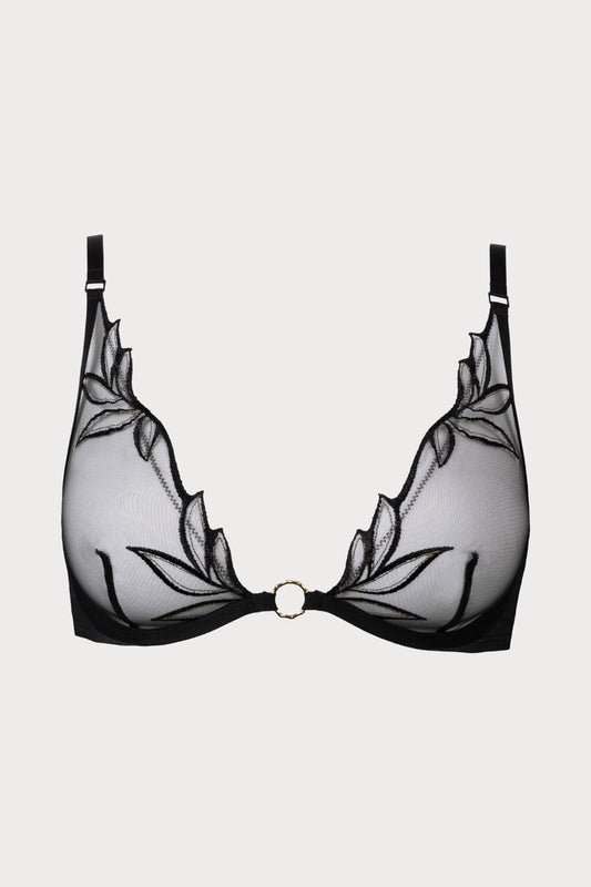 Atelier Amour Dolce Vita Black Underwired Triangle Bra - Naughty Knickers