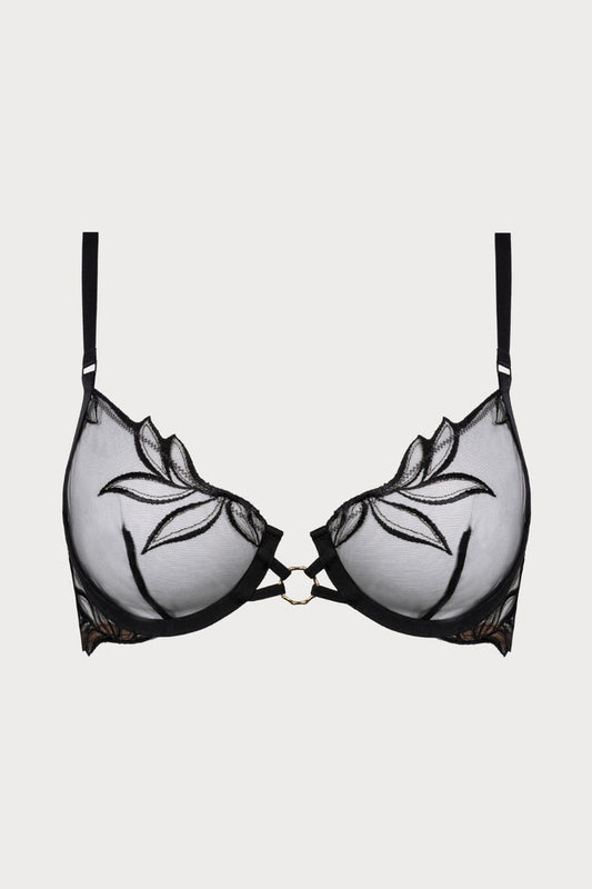 Atelier Amour Dolce Vita Black Half Cup Bra - Naughty Knickers