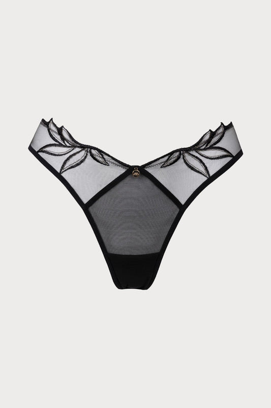 Atelier Amour Dolce Vita Black Tanga - Naughty Knickers