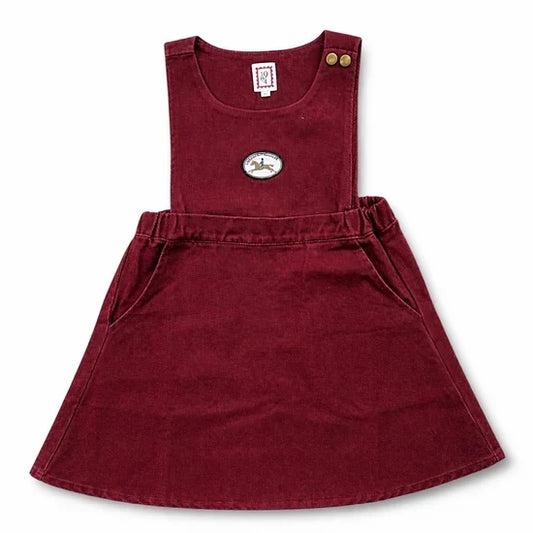 dress corduroy pinafore - burgundy