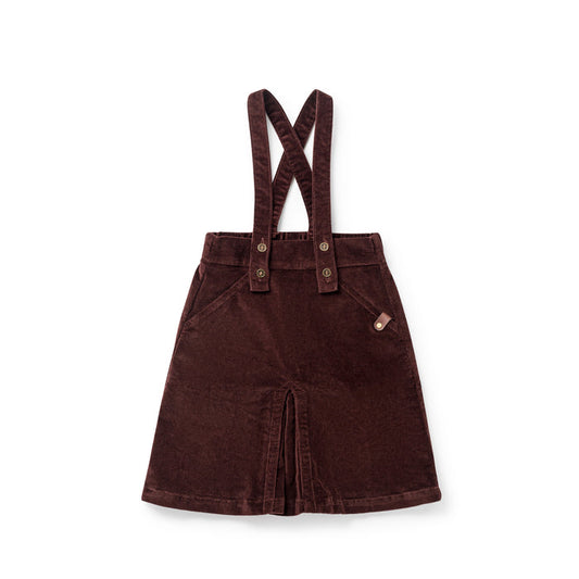 dress corduroy suspender jumper - brick