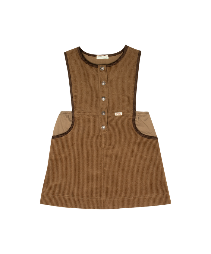 dress courdroy jumper with sherpa trim - tan