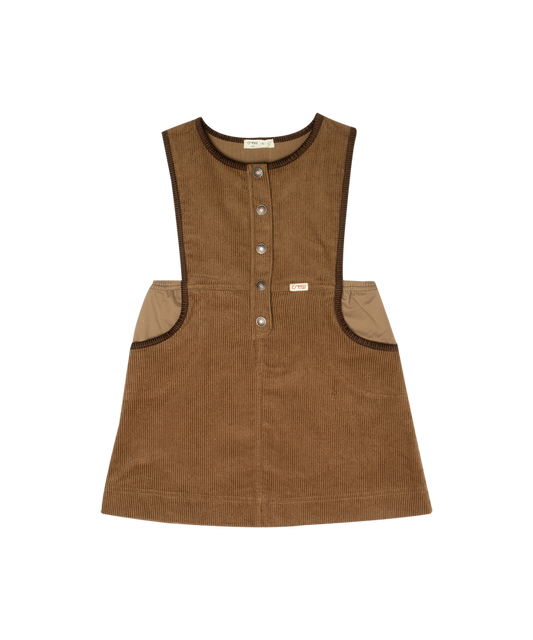 dress courdroy jumper with sherpa trim - tan