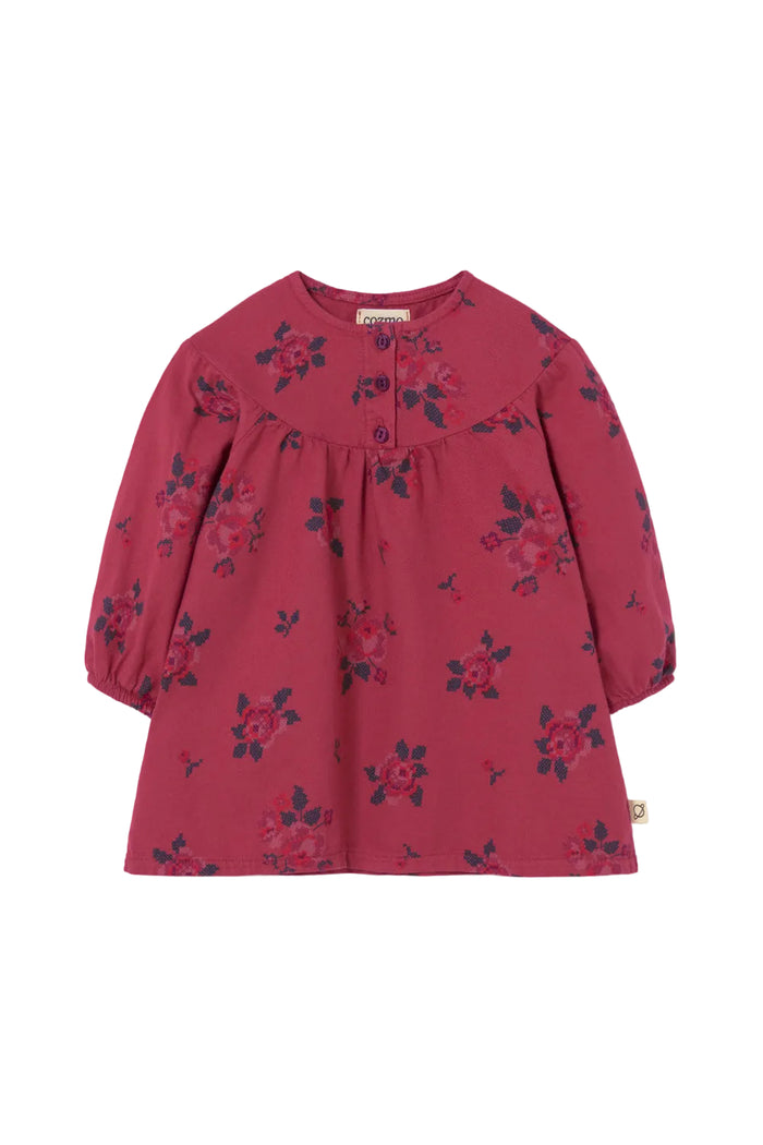 dress cross stitch flower henley - prune