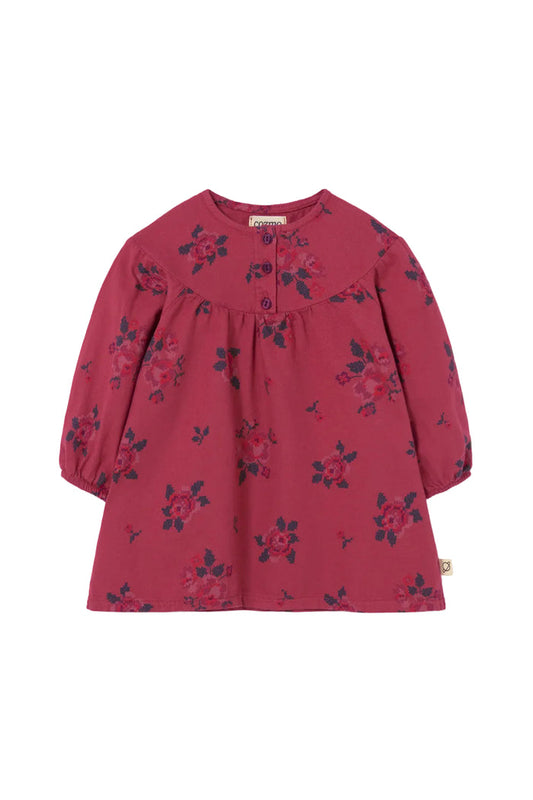 dress cross stitch flower henley - prune