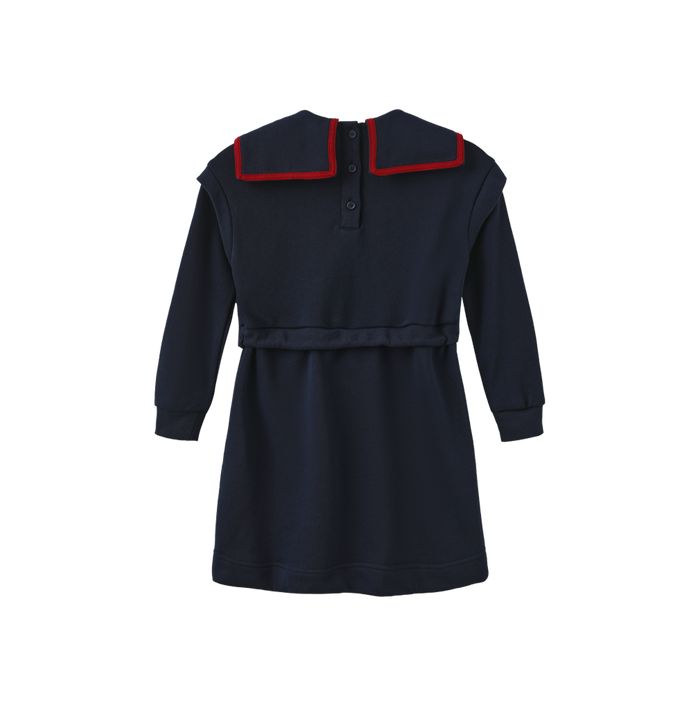 dress drawstring sweat with knit collar - navy