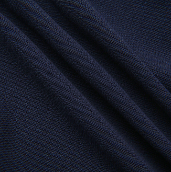 dress drawstring sweat with knit collar - navy