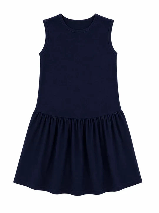 dress drop waisted midi - navy