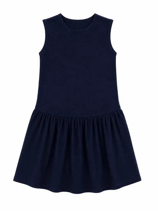 dress drop waisted midi - navy