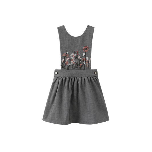 dress embroidered crossback jumper - light grey