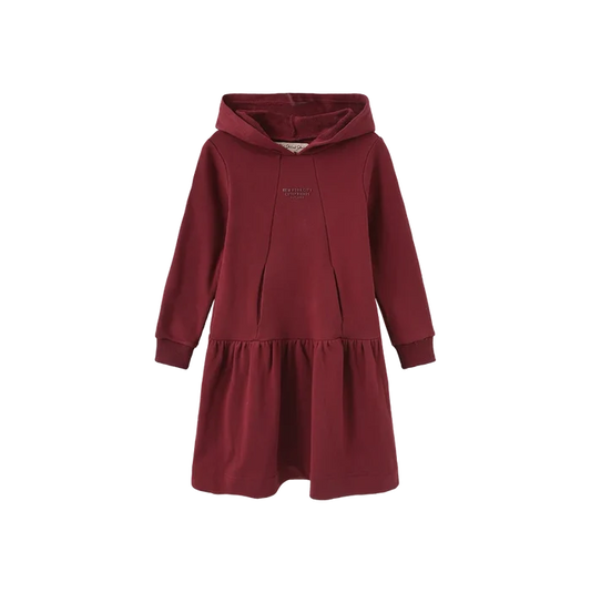 dress hooded smiley sweat - burgundy
