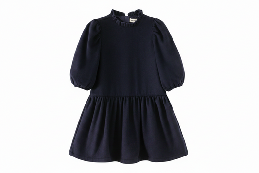 dress puff sleeve - navy