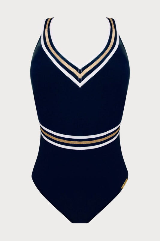 Lise Charmel Energie Nautique Ink Crossed Back Swimsuit - Naughty Knickers
