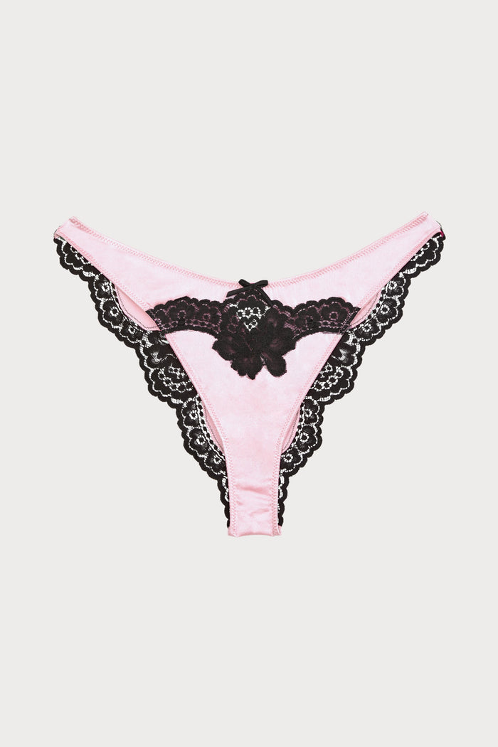 Eve Silk & Lace Cheeky Brief in Baby Rose