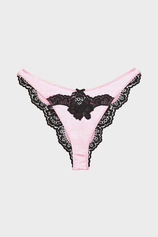 Eve Silk & Lace Cheeky Brief in Baby Rose