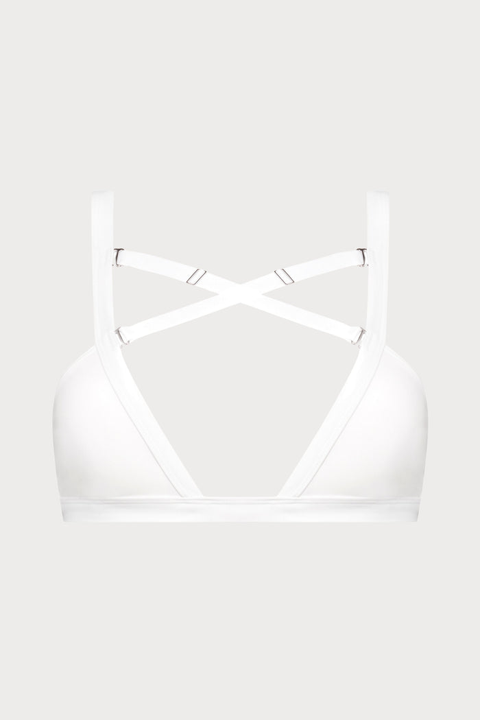 Maison Close Fatale White Bandeau Bikini Top