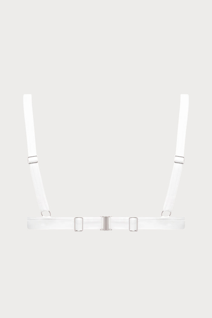 Maison Close Fatale White Bandeau Bikini Top