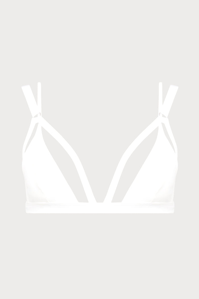Maison Close Fatale White Triangle Bikini Top