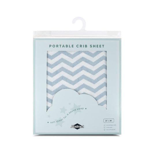 fitted sheet poratble 24x38 - blue zigzag