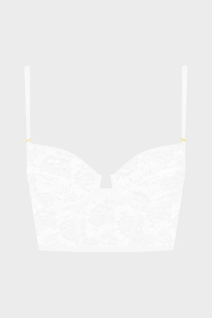 Maison Close Flashback Lace Bustier White