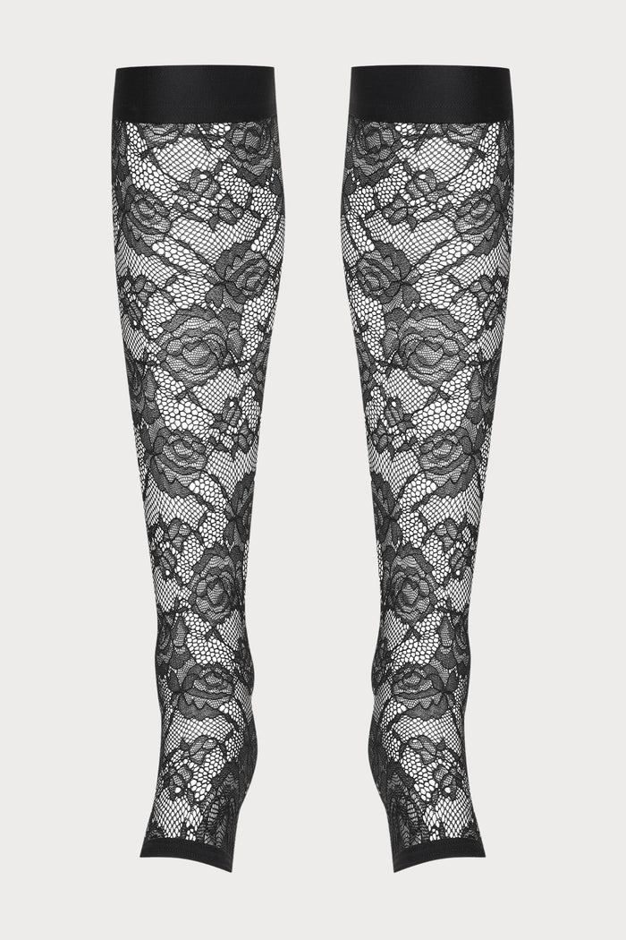 Maison Close Flashback Lace Leg Warmers in Black - Naughty Knickers