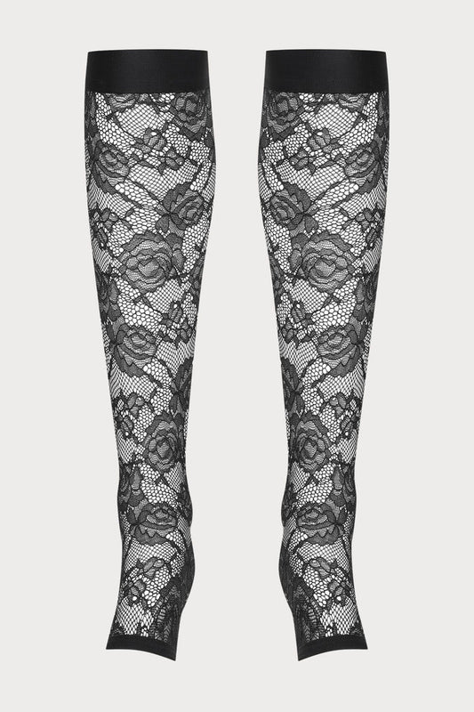 Maison Close Flashback Lace Leg Warmers in Black - Naughty Knickers