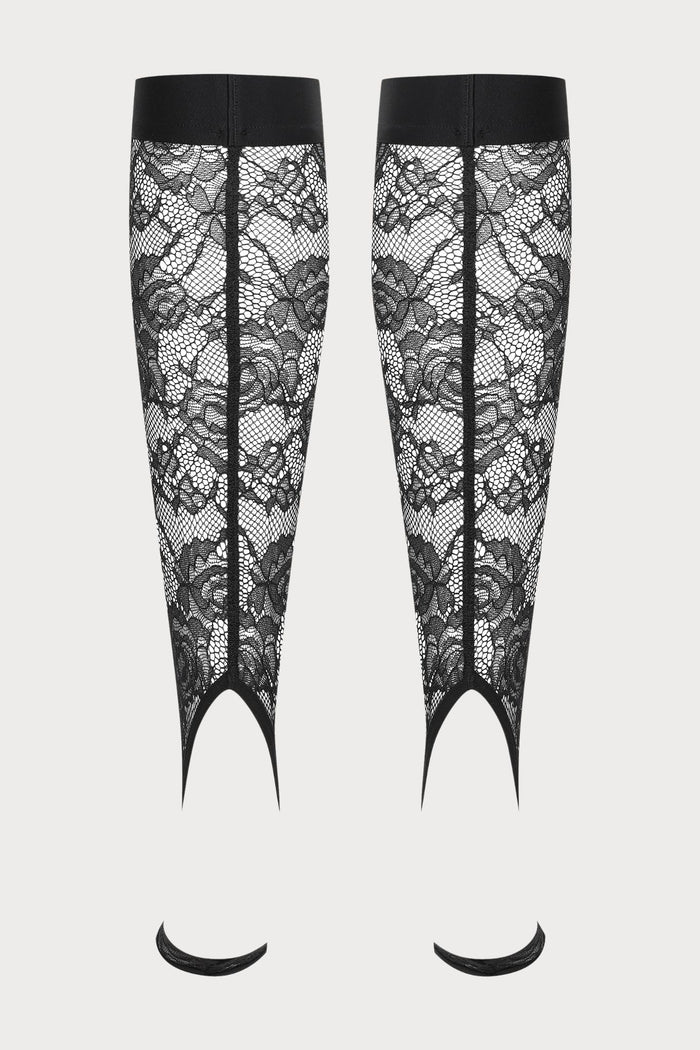 Maison Close Flashback Lace Leg Warmers in Black - Naughty Knickers