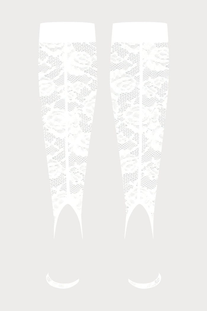 Maison Close Flashback Lace Leg Warmers in White - Naughty Knickers