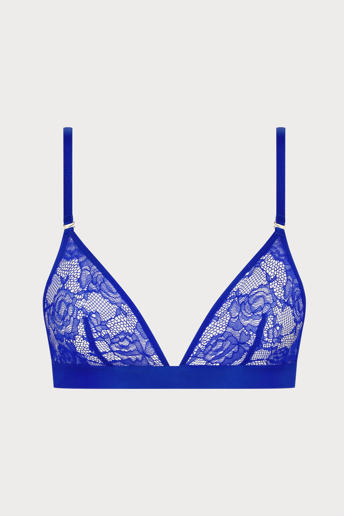 Flashback Lace Triangle Bra Blue