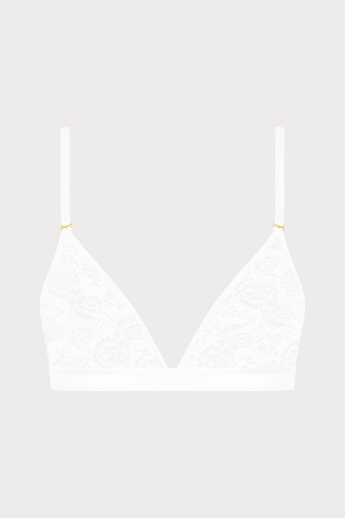 Maison Close Flashback Lace Triangle Bra White