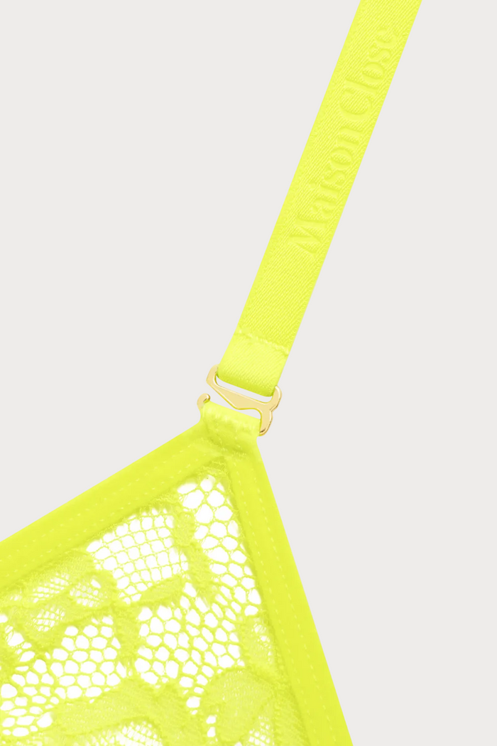 Maison Close Flashback Triangle Bra Neon Yellow