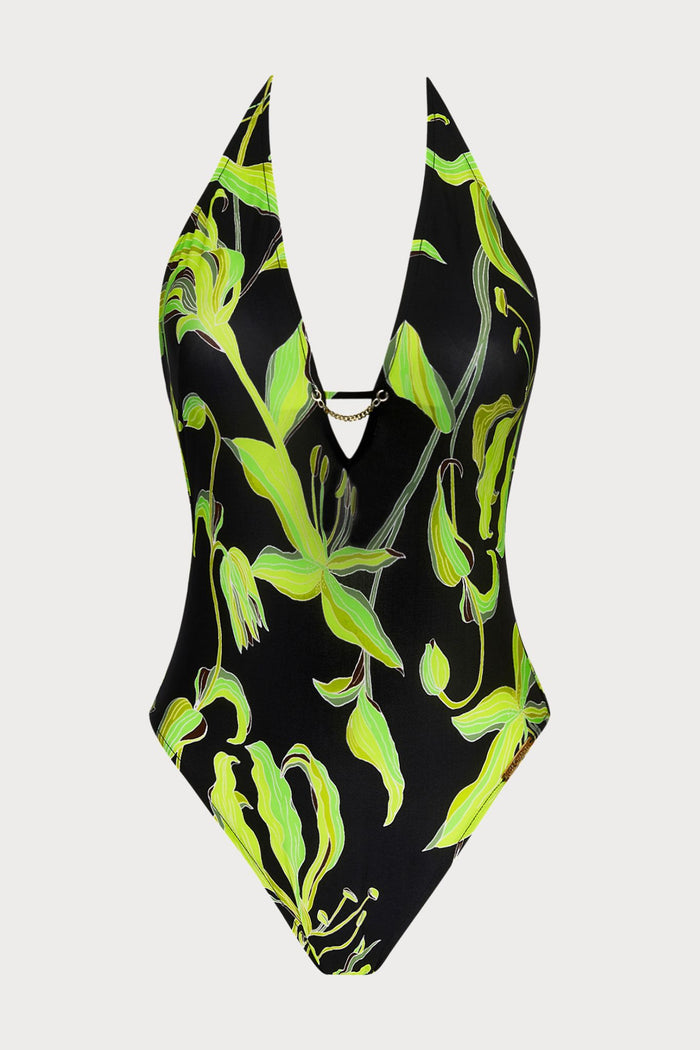 Fleurs de Nuit Halter Swimsuit