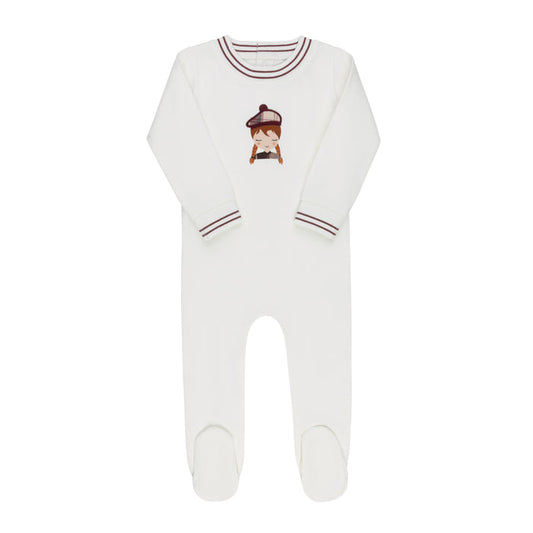footie scottish girl - ivory/pink