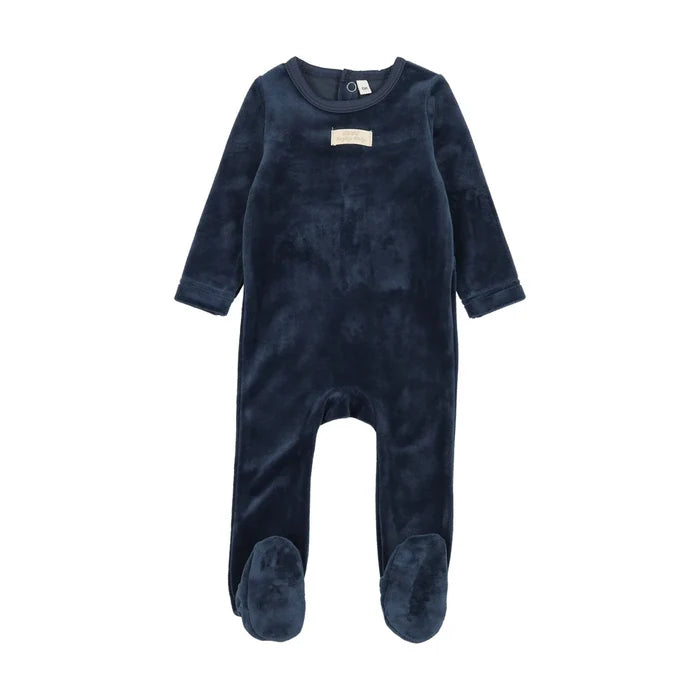 footie velour tab - navy