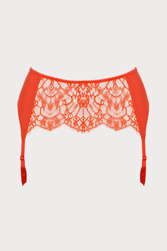 French Connection Suspender Belt in Bright Red