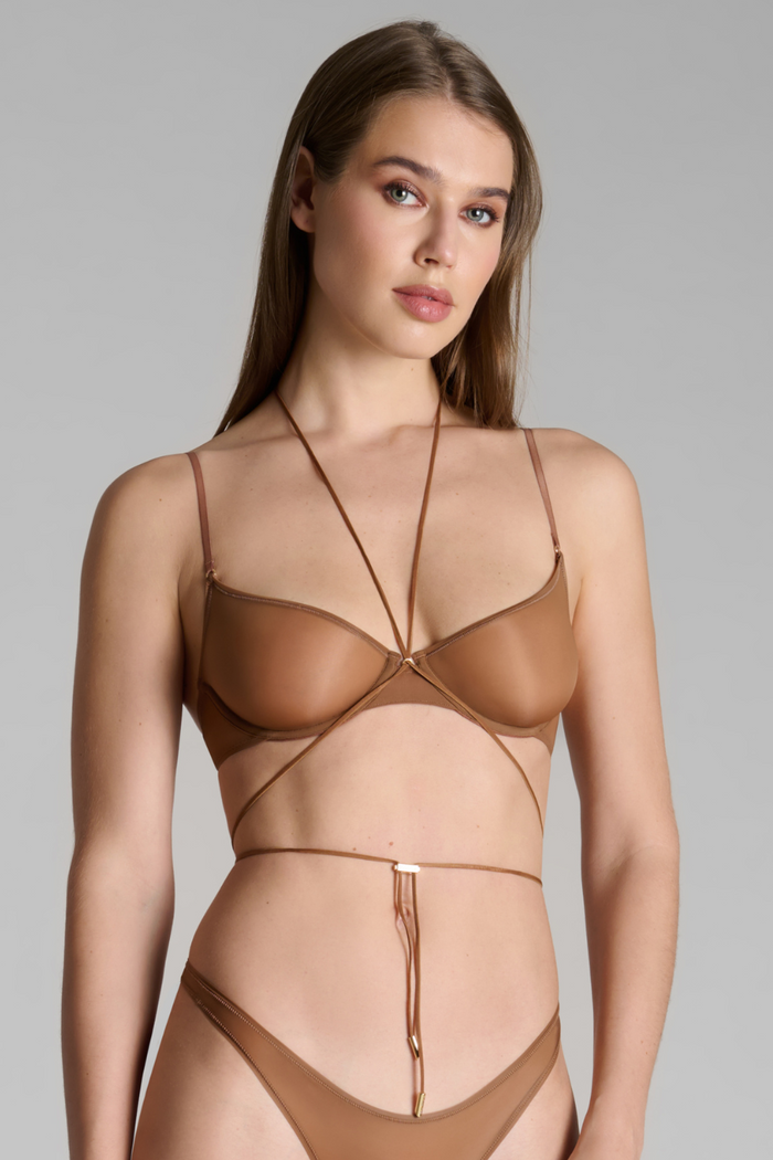 Maison Close French Kiss Light Sienna Sheer Wire Bra