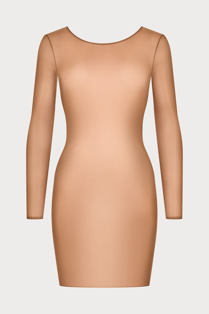French Kiss Light Sienna Long Sleeve Mini Dress