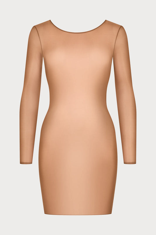 French Kiss Light Sienna Long Sleeve Mini Dress