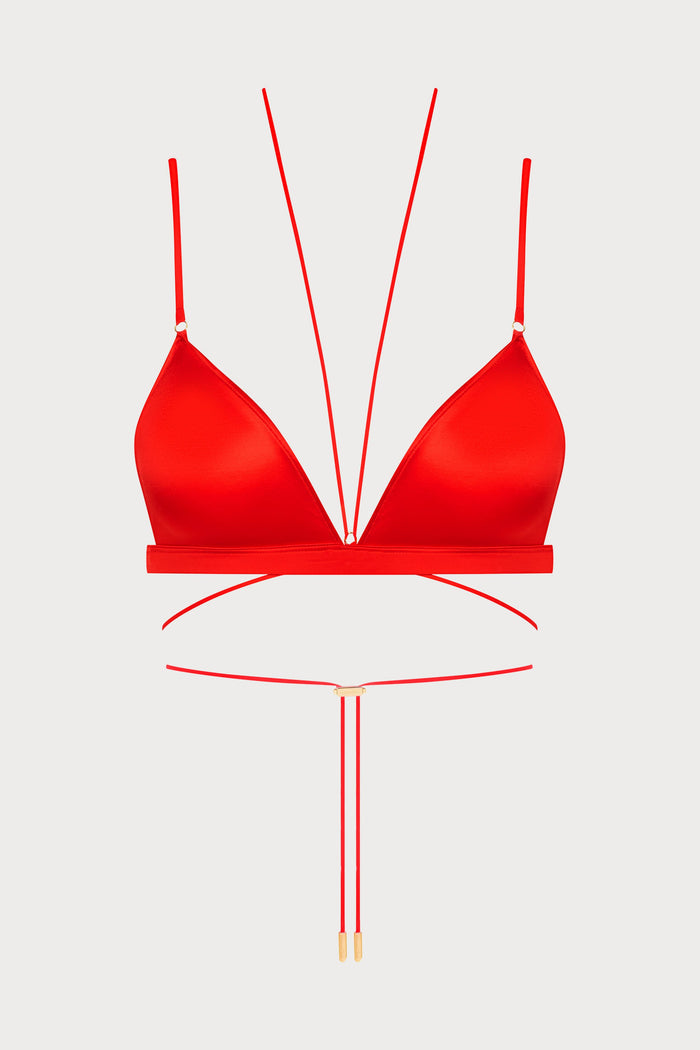 French Kiss Red Triangle Bra