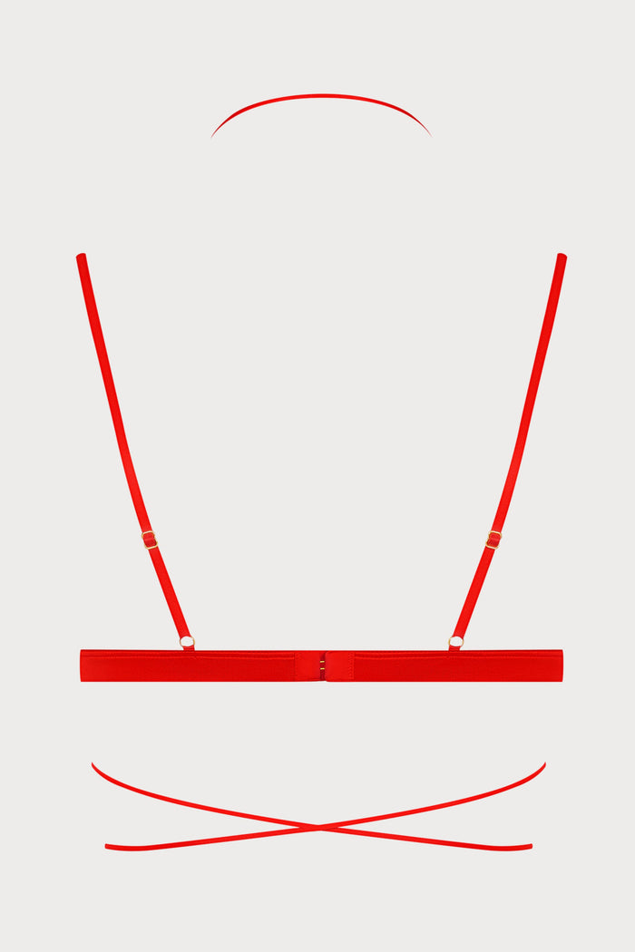 French Kiss Red Triangle Bra